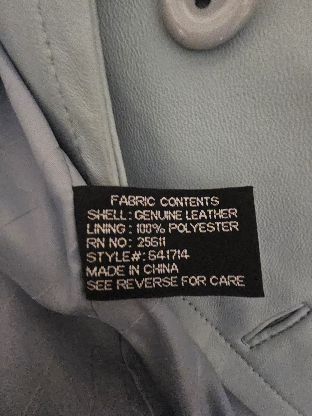 Vintage Genuine Leather Women's Jacket in Pale Blue